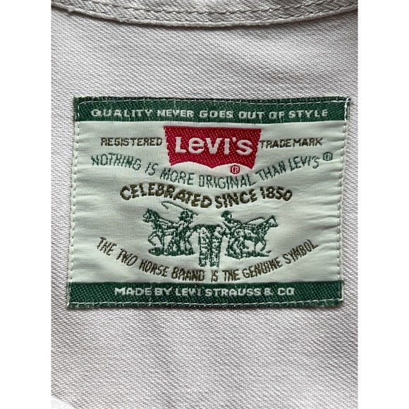 Levi's Vintage Large Button Down Shirt Men's Long Sleeve Tan Casual Workwear - Picture 3 of 9